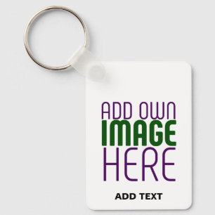 MODERN EDITABLE SIMPLE WHITE IMAGE TEXT TEMPLATE KEY RING