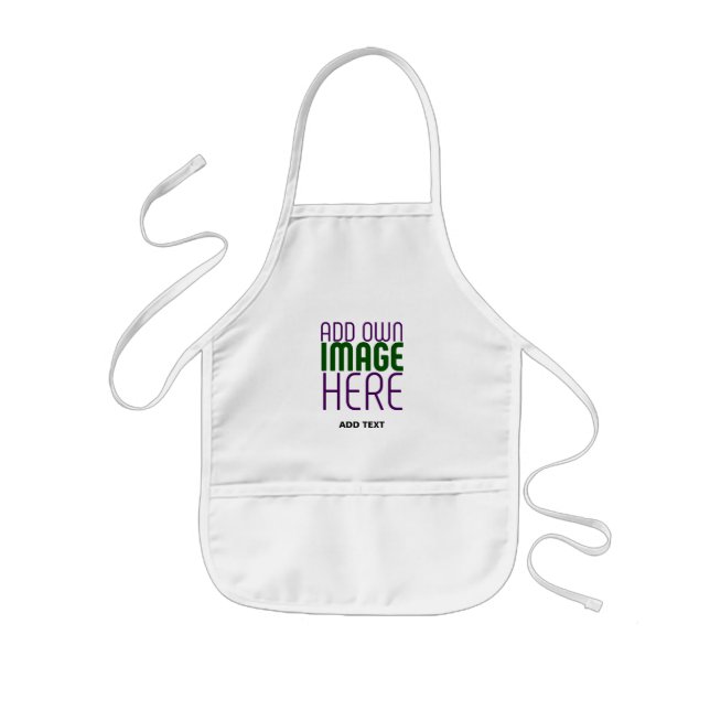 MODERN EDITABLE SIMPLE WHITE IMAGE TEXT TEMPLATE KIDS APRON (Front)