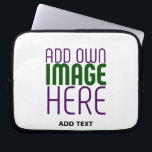 MODERN EDITABLE SIMPLE WHITE IMAGE TEXT TEMPLATE LAPTOP SLEEVE<br><div class="desc">THIS IS A DESIGN FITTING FOR CUSTOMERS.YOU CAN CHANGE, RESIZE OR ADD LOGO, PHOTO, TEXT AND COLOURS THE WAY YOU WANT.THANK YOU.</div>