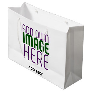 MODERN EDITABLE SIMPLE WHITE IMAGE TEXT TEMPLATE LARGE GIFT BAG