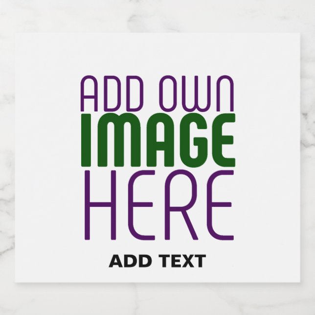 MODERN EDITABLE SIMPLE WHITE IMAGE TEXT TEMPLATE LIQUOR BOTTLE LABEL (Single Label)