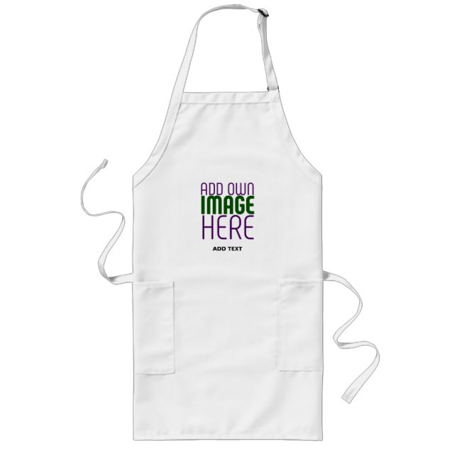 MODERN EDITABLE SIMPLE WHITE IMAGE TEXT TEMPLATE LONG APRON (Front)