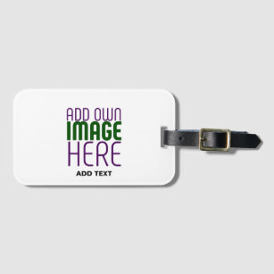 MODERN EDITABLE SIMPLE WHITE IMAGE TEXT TEMPLATE LUGGAGE TAG