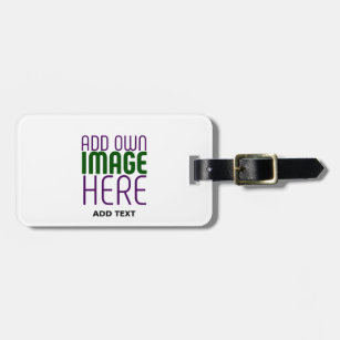 MODERN EDITABLE SIMPLE WHITE IMAGE TEXT TEMPLATE LUGGAGE TAG