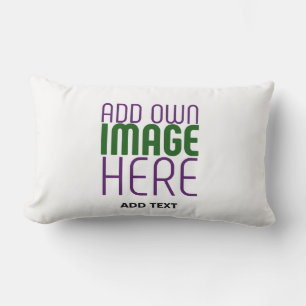MODERN EDITABLE SIMPLE WHITE IMAGE TEXT TEMPLATE LUMBAR CUSHION
