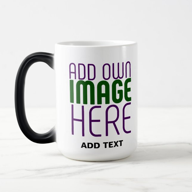MODERN EDITABLE SIMPLE WHITE IMAGE TEXT TEMPLATE MAGIC MUG (Left)
