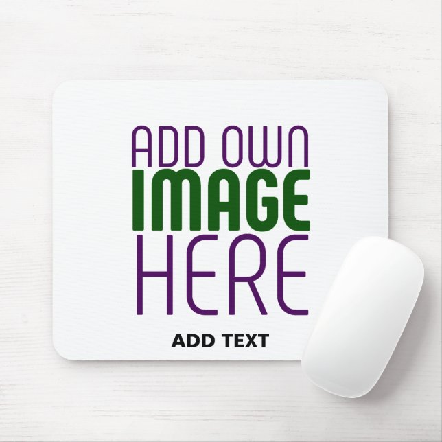 MODERN EDITABLE SIMPLE WHITE IMAGE TEXT TEMPLATE MOUSE PAD (With Mouse)