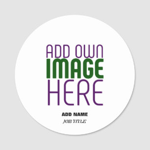 MODERN EDITABLE SIMPLE WHITE IMAGE TEXT TEMPLATE NAME TAG