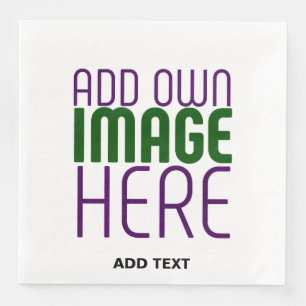 MODERN EDITABLE SIMPLE WHITE IMAGE TEXT TEMPLATE NAPKIN