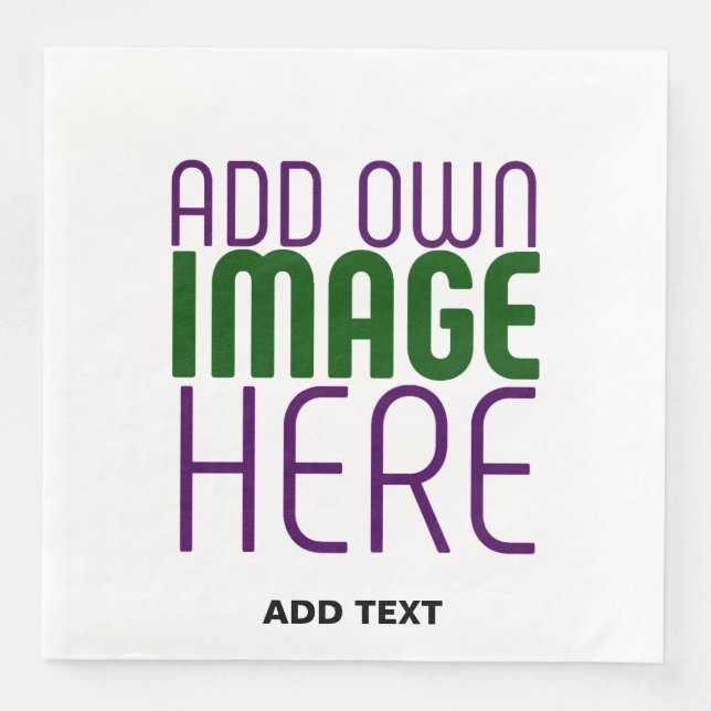 MODERN EDITABLE SIMPLE WHITE IMAGE TEXT TEMPLATE NAPKIN (Front)