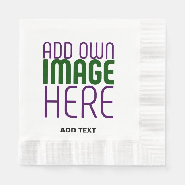 MODERN EDITABLE SIMPLE WHITE IMAGE TEXT TEMPLATE NAPKIN (Front)