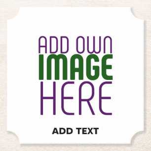 MODERN EDITABLE SIMPLE WHITE IMAGE TEXT TEMPLATE PAPER COASTER