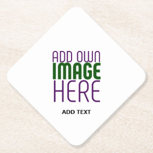 MODERN EDITABLE SIMPLE WHITE IMAGE TEXT TEMPLATE PAPER COASTER