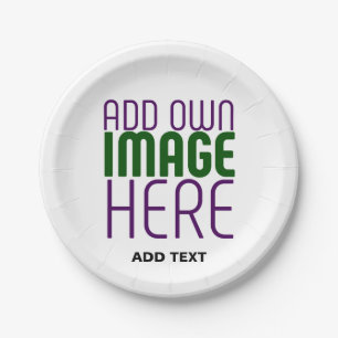 MODERN EDITABLE SIMPLE WHITE IMAGE TEXT TEMPLATE PAPER PLATE