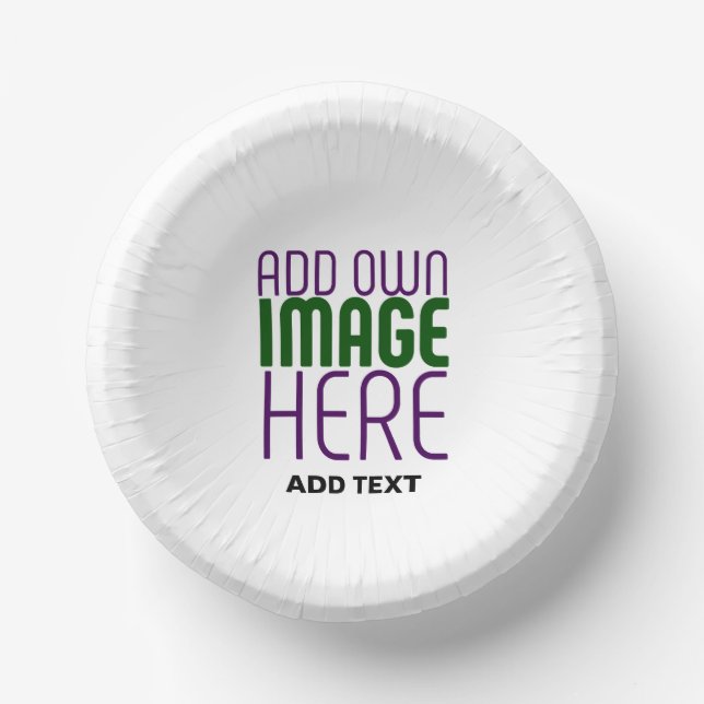 MODERN EDITABLE SIMPLE WHITE IMAGE TEXT TEMPLATE PAPER PLATE (Front)