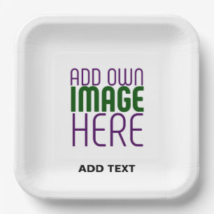 MODERN EDITABLE SIMPLE WHITE IMAGE TEXT TEMPLATE PAPER PLATE