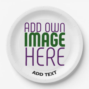 MODERN EDITABLE SIMPLE WHITE IMAGE TEXT TEMPLATE PAPER PLATE