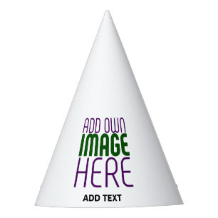 MODERN EDITABLE SIMPLE WHITE IMAGE TEXT TEMPLATE PARTY HAT