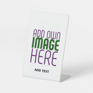 MODERN EDITABLE SIMPLE WHITE IMAGE TEXT TEMPLATE PEDESTAL SIGN