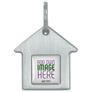 MODERN EDITABLE SIMPLE WHITE IMAGE TEXT TEMPLATE PET ID TAG