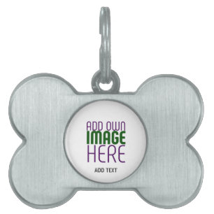 MODERN EDITABLE SIMPLE WHITE IMAGE TEXT TEMPLATE PET ID TAG