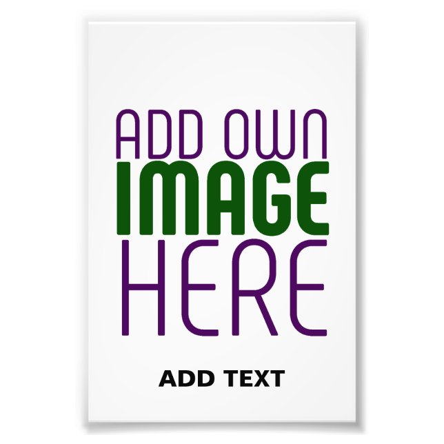 MODERN EDITABLE SIMPLE WHITE IMAGE TEXT TEMPLATE PHOTO PRINT (Front)