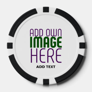 MODERN EDITABLE SIMPLE WHITE IMAGE TEXT TEMPLATE POKER CHIPS