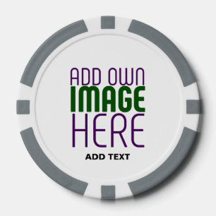 MODERN EDITABLE SIMPLE WHITE IMAGE TEXT TEMPLATE POKER CHIPS
