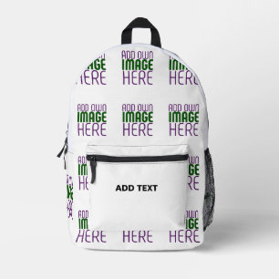 MODERN EDITABLE SIMPLE WHITE IMAGE TEXT TEMPLATE PRINTED BACKPACK