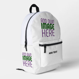 MODERN EDITABLE SIMPLE WHITE IMAGE TEXT TEMPLATE PRINTED BACKPACK