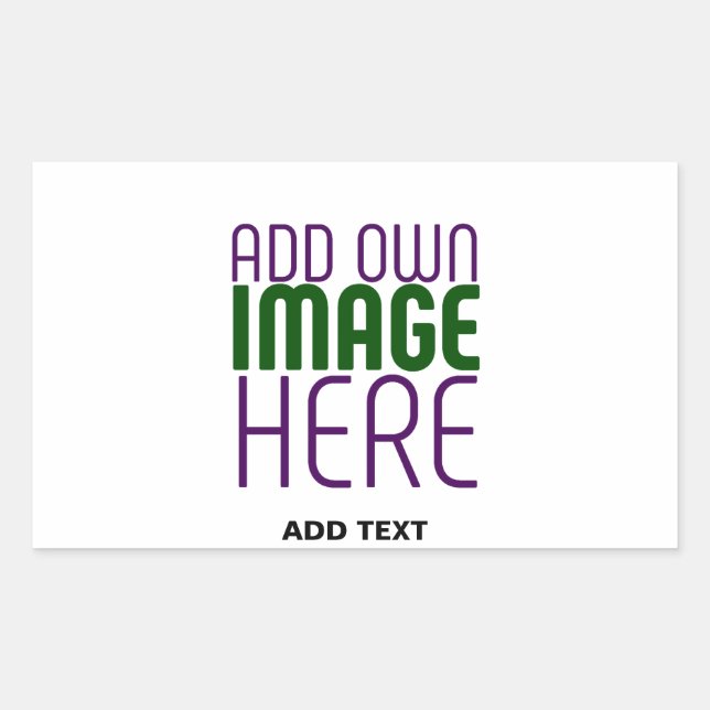 MODERN EDITABLE SIMPLE WHITE IMAGE TEXT TEMPLATE RECTANGULAR STICKER (Front)