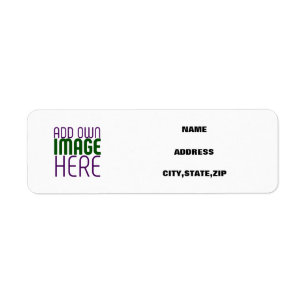 MODERN EDITABLE SIMPLE WHITE IMAGE TEXT TEMPLATE RETURN ADDRESS LABEL
