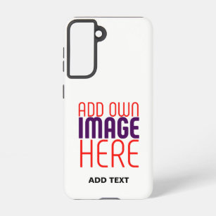 MODERN EDITABLE SIMPLE WHITE IMAGE TEXT TEMPLATE SAMSUNG GALAXY CASE