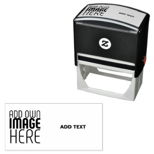 MODERN EDITABLE SIMPLE WHITE IMAGE TEXT TEMPLATE SELF-INKING STAMP