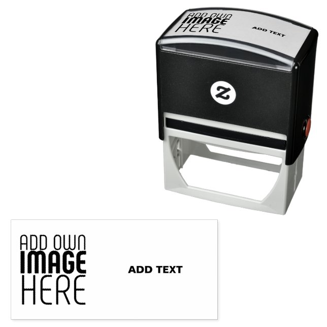 MODERN EDITABLE SIMPLE WHITE IMAGE TEXT TEMPLATE SELF-INKING STAMP (In Situ)