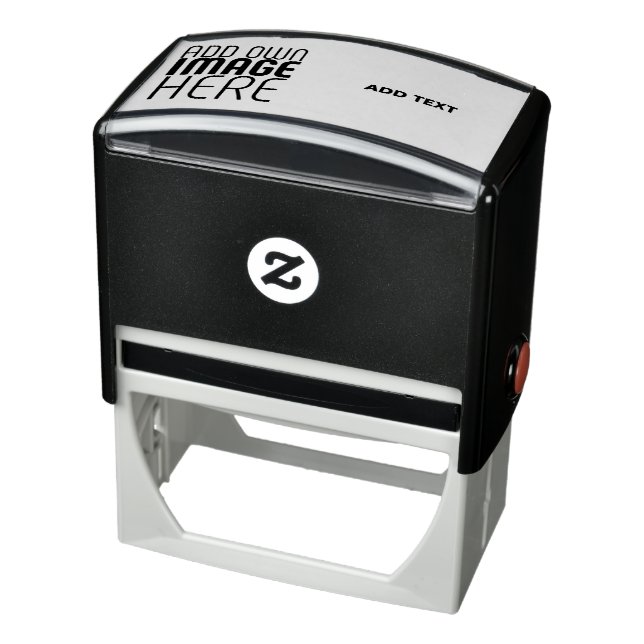 MODERN EDITABLE SIMPLE WHITE IMAGE TEXT TEMPLATE SELF-INKING STAMP (Product)