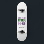 MODERN EDITABLE SIMPLE WHITE IMAGE TEXT TEMPLATE SKATEBOARD<br><div class="desc">THIS IS A DESIGN FITTING FOR CUSTOMERS.YOU CAN CHANGE, RESIZE OR ADD LOGO, PHOTO, TEXT AND COLOURS THE WAY YOU WANT.THANK YOU.</div>