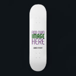 MODERN EDITABLE SIMPLE WHITE IMAGE TEXT TEMPLATE SKATEBOARD<br><div class="desc">THIS IS A DESIGN FITTING FOR CUSTOMERS.YOU CAN CHANGE, RESIZE OR ADD LOGO, PHOTO, TEXT AND COLOURS THE WAY YOU WANT.THANK YOU.</div>