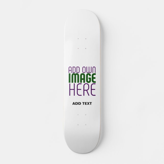 MODERN EDITABLE SIMPLE WHITE IMAGE TEXT TEMPLATE SKATEBOARD (Front)