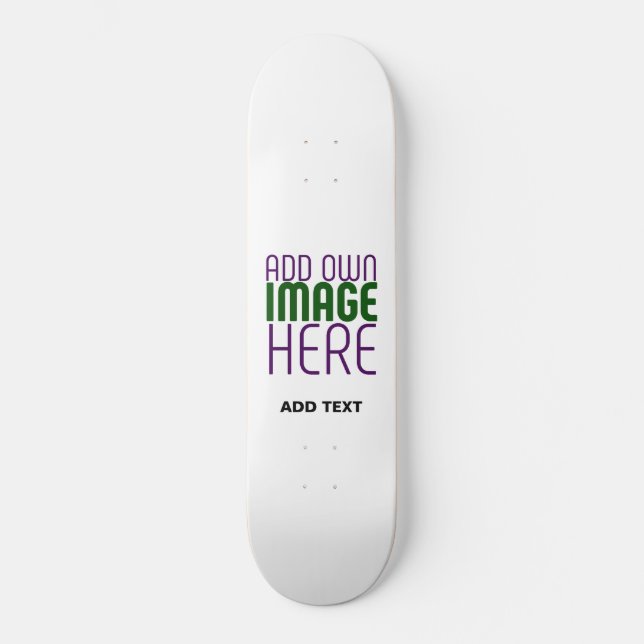 MODERN EDITABLE SIMPLE WHITE IMAGE TEXT TEMPLATE SKATEBOARD (Front)