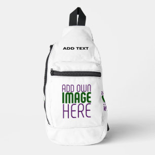 MODERN EDITABLE SIMPLE WHITE IMAGE TEXT TEMPLATE SLING BAG