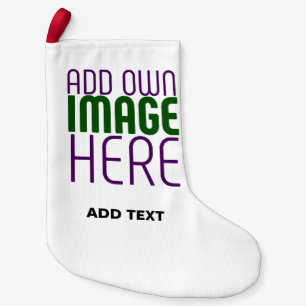 MODERN EDITABLE SIMPLE WHITE IMAGE TEXT TEMPLATE SMALL CHRISTMAS STOCKING