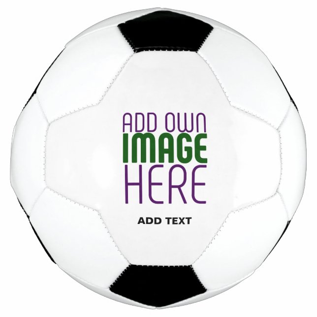 MODERN EDITABLE SIMPLE WHITE IMAGE TEXT TEMPLATE SOCCER BALL (Front)