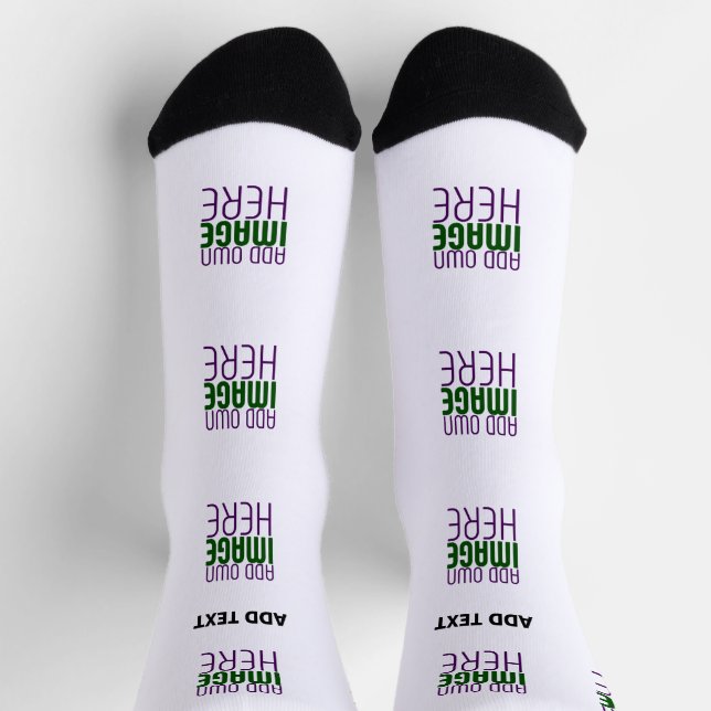 MODERN EDITABLE SIMPLE WHITE IMAGE TEXT TEMPLATE SOCKS (Top)