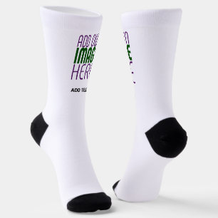 MODERN EDITABLE SIMPLE WHITE IMAGE TEXT TEMPLATE SOCKS