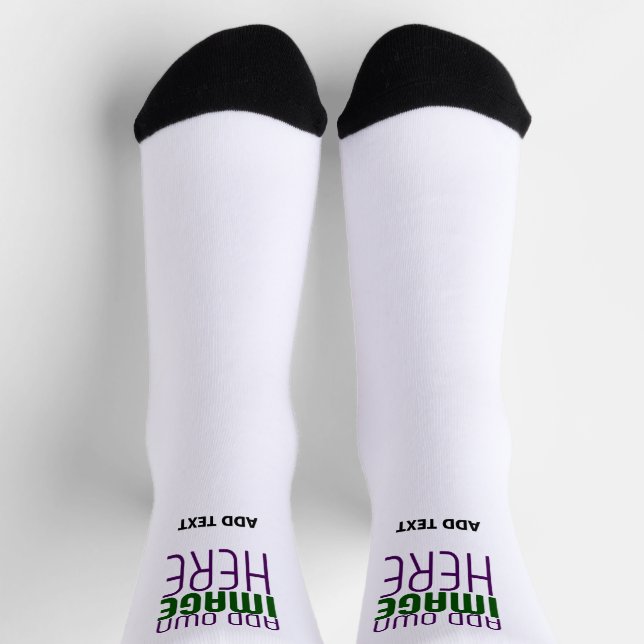 MODERN EDITABLE SIMPLE WHITE IMAGE TEXT TEMPLATE SOCKS (Top)