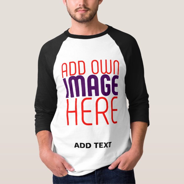 MODERN EDITABLE SIMPLE WHITE IMAGE TEXT TEMPLATE T-Shirt (Front)