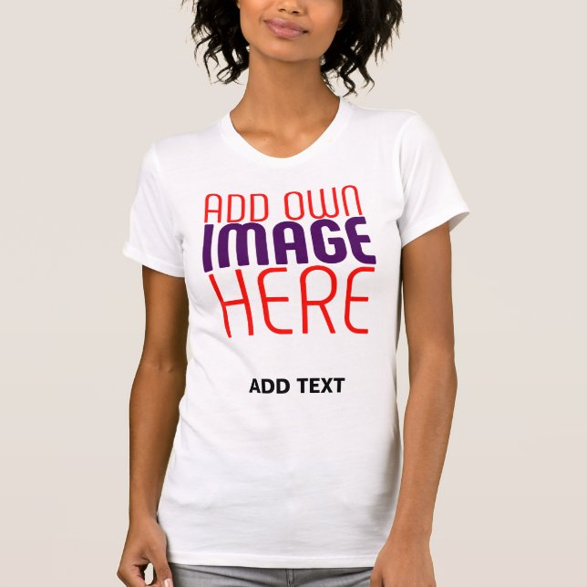 MODERN EDITABLE SIMPLE WHITE IMAGE TEXT TEMPLATE T-Shirt (Front)