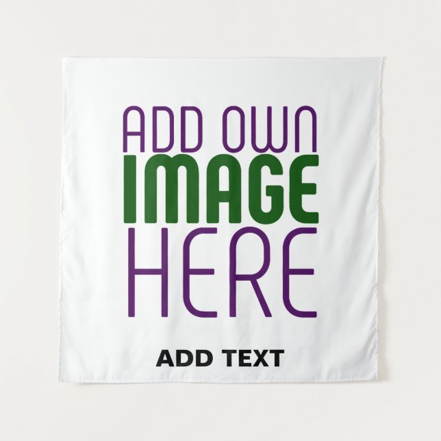 MODERN EDITABLE SIMPLE WHITE IMAGE TEXT TEMPLATE TAPESTRY (Front)