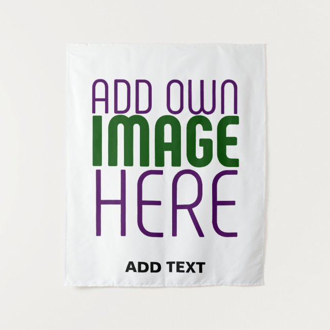 MODERN EDITABLE SIMPLE WHITE IMAGE TEXT TEMPLATE TAPESTRY (Front)